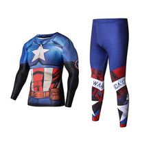 Load image into Gallery viewer, Men's Compression GYM training Clothes Suits workout Superman jogging Sportswear Fitness Dry Fit Tracksuit Tights 2pcs / sets